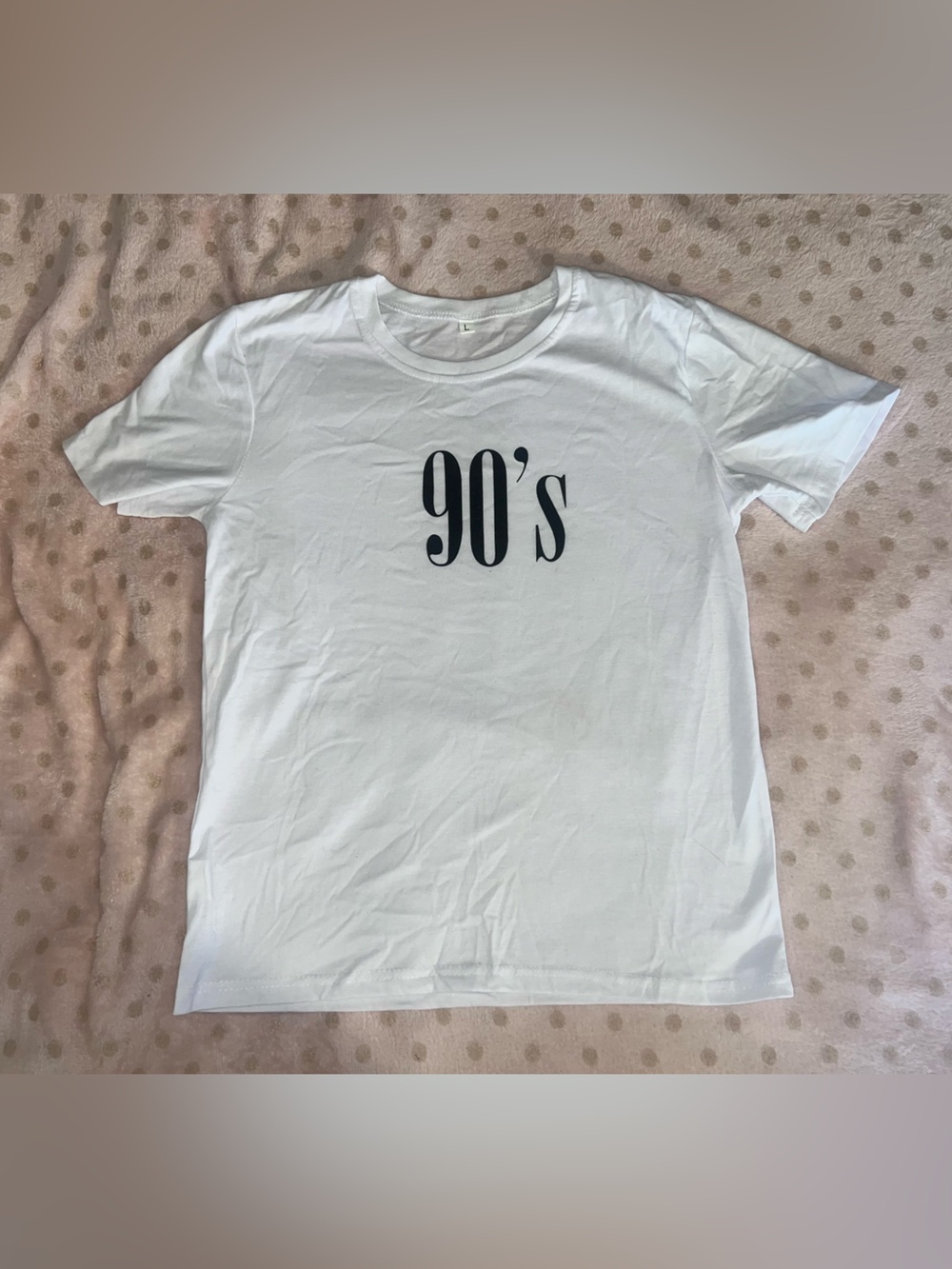 SHEIN White Short Sleeve Tee with Black 90's Graphic